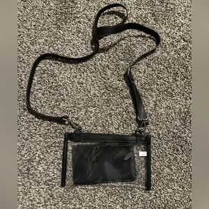 NWOT - Thirty-One Black Crossbody Bag with Clear Pocket